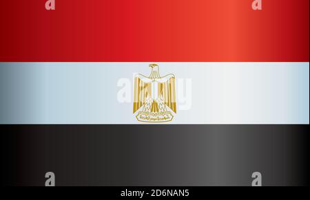 Flag of Egypt, Arab Republic of Egypt. Bright, colorful vector illustration. Stock Vector