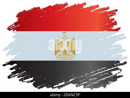 Flag of Egypt, Arab Republic of Egypt. Bright, colorful vector illustration. Stock Vector