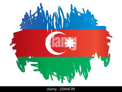 Flag of Azerbaijan, Republic of Azerbaijan. Bright, colorful vector illustration Stock Vector