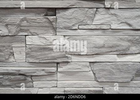 Stacked slate bricks wall texture, rough stone Stock Photo
