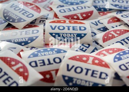Many I voted today stickers. USA presidential elections concept Stock Photo