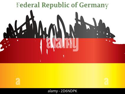 Flag of Germany, Federal Republic of Germany. Bright, colorful vector illustration. Stock Vector