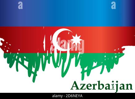 Flag of Azerbaijan, Republic of Azerbaijan. Bright, colorful vector illustration Stock Vector