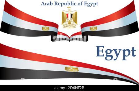 Flag of Egypt, Arab Republic of Egypt. template for award design, an official document with the flag of the Arab Republic of Egypt. Bright, colorful v Stock Vector