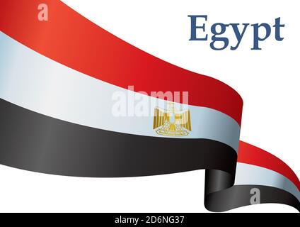 Flag of Egypt, Arab Republic of Egypt. Bright, colorful vector illustration. Stock Vector