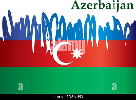 Flag of Azerbaijan, Republic of Azerbaijan. Bright, colorful vector illustration Stock Vector