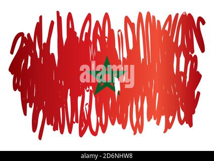 Flag of Morocco, Kingdom of Morocco. Bright, colorful vector illustration Stock Vector