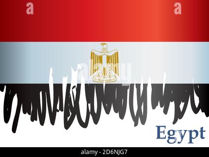 Flag of Egypt, Arab Republic of Egypt. Bright, colorful vector illustration. Stock Vector