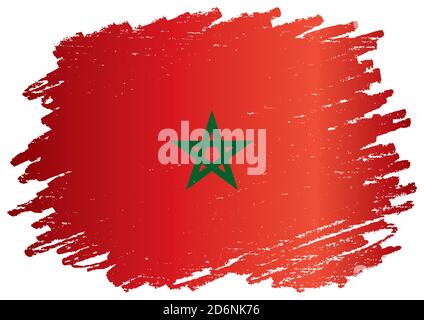 Flag of Morocco, Kingdom of Morocco. Bright, colorful vector illustration Stock Vector