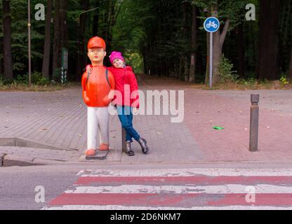 Child crossing road danger Stock Vector Images - Alamy