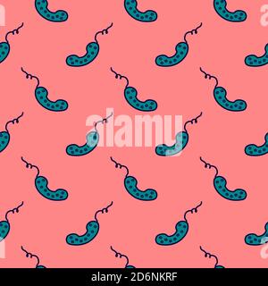 Old phone, seamless pattern on red background. Stock Vector