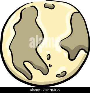 Yellow moon, illustration, vector on white background Stock Vector
