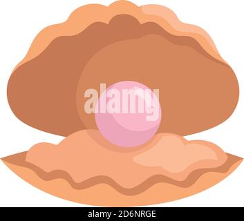 Pearl in a shell, illustration, vector on white background Stock Vector