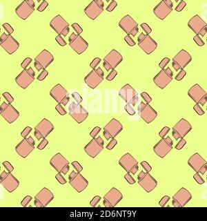 Pink lighter, seamless pattern on green background. Stock Vector