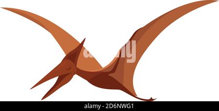 Red pterosaurus, illustration, vector on white background Stock Vector