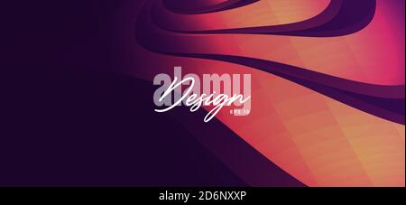 3d abstract background of metal circular fluid curves forming texture, wallpaper cover Stock Vector