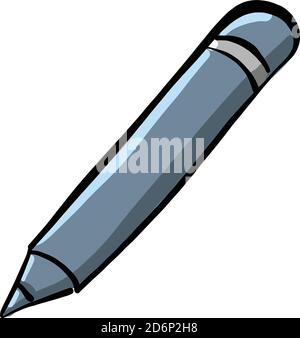 Blue stylus pen, illustration, vector on white background Stock Vector