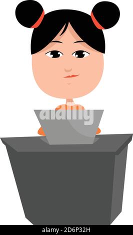 Working hours, illustration, vector on white background Stock Vector