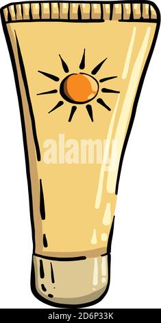 Tanning cream, illustration, vector on white background Stock Vector