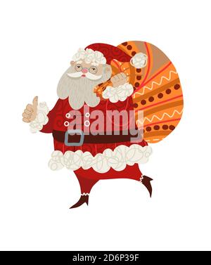 Santa Claus isolated. Vector cartoon flat illustration. Stock Vector