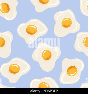Seamless pattern with textured scrambled eggs. Vector Stock Vector