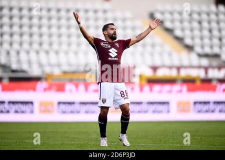 Turin, Italy - 18 October, 2020: Tomas Rincon of Torino FC reacts during the Serie A football match between Torino FC and Cagliari Calcio. Cagliari Calcio won 3-2 over Torino FC. Credit: Nicolò Campo/Alamy Live News Stock Photo