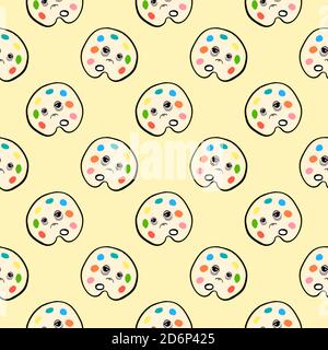 Tired color palette, seamless pattern on light yellow background. Stock Vector