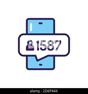 Mass following line color icon. SMM promotion. Stock Vector