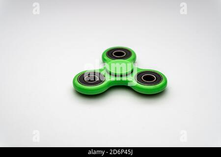 Green spinner isolated on a white background Stock Photo