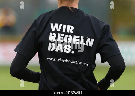 Weinberg, Germany. 18th Oct, 2020. Referees shirt before the Frauenregionalliga match between SV Weinberg and FFC Wacker München. Sven Beyrich/SPP Credit: SPP Sport Press Photo. /Alamy Live News Stock Photo