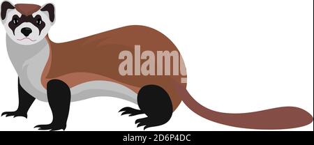 Moody weasel, illustration, vector on white background Stock Vector