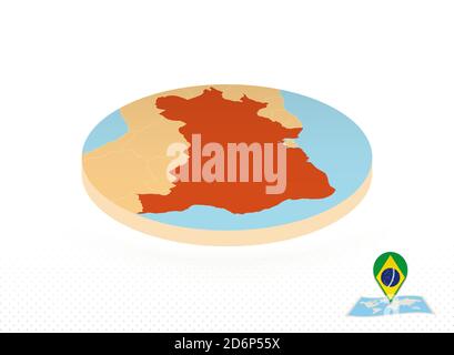 brazil flag in map line style icon vector illustration design Stock Vector  Image & Art - Alamy