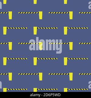 Barrier for car,seamless pattern on dark blue background. Stock Vector