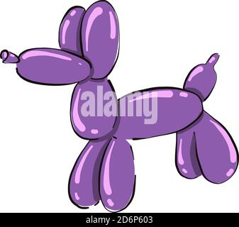 Balloon dog, illustration, vector on white background. Stock Vector