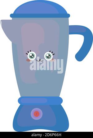 Blue blender, illustration, vector on white background. Stock Vector