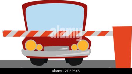 Car barrier, illustration, vector on white background. Stock Vector