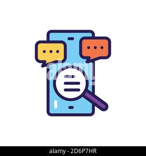 SMM promotion line color icon. Сomment tracking. Isolated vector element.  Stock Vector