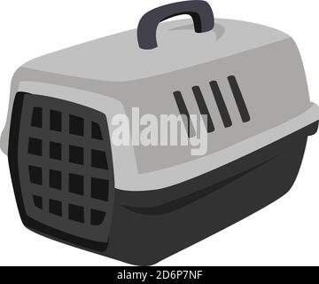 Cat carrier, illustration, vector on white background. Stock Vector