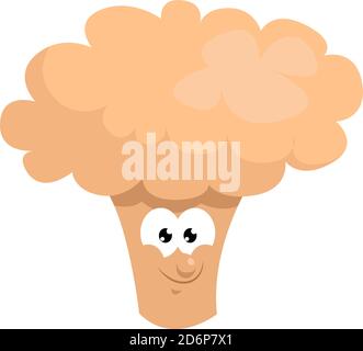 Small cauliflower, illustration, vector on white background. Stock Vector