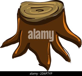 Chopped wood, illustration, vector on white background. Stock Vector