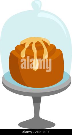 Cinnamon bun, illustration, vector on white background. Stock Vector