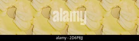Alcohol ink seamless banner. Highly-textured oil Stock Photo