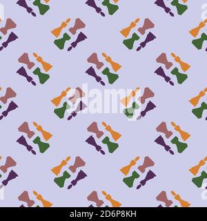 Chess figures,seamless pattern on light blue background. Stock Vector