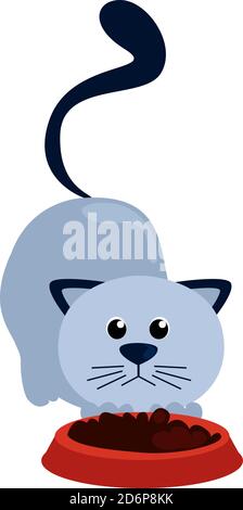 Blue cat, illustration, vector on white background. Stock Vector