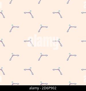 Little hangers,seamless pattern on light pink background. Stock Vector