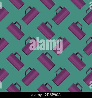 Purple cup,seamless pattern on dark green background. Stock Vector