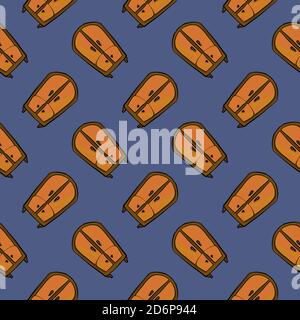 Wooden dresser,seamless pattern on dark purple background. Stock Vector