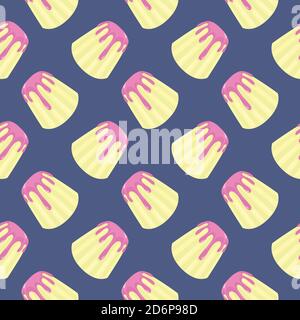 Sweet jelly,seamless pattern on dark purple background. Stock Vector