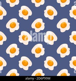 Cracked eggs,seamless pattern on purple background. Stock Vector