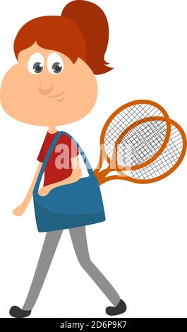 Playing sports, illustration, vector on white background. Stock Vector
